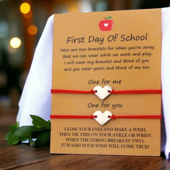 Back to School Wish Bracelet - Perfect 1st Day Gift! Brand New! - Picture 5 of 6